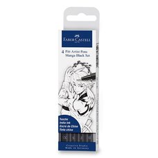 Faber-Castell Popisova Pitt Artist Pen Manga 4 kusy, ern