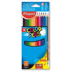 Maped Pastelky Color&#039;Peps 12 barev + ořezávátko a grafitová tužka