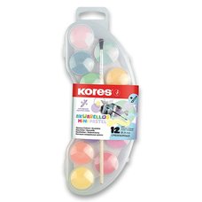 Vodov barvy Kores Akuarellas Mini 12 pastelovch barev, prmr 25 mm