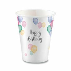 Paprov kelmky Happy Birthday objem 0,25 l, 8 ks
