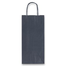 Papírová taška Allegra, 140 x 85 x 390 mm, na lahev, modrá