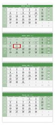 Helma Kalendář čtyřměsíční nástěnný GREEN 2023