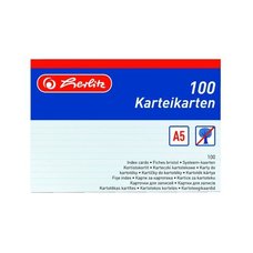 Herlitz Karty do kartotky A5/100 ks bl