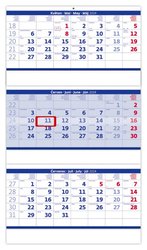 Stil Tříměsíční skládaný kalendář modrý 2024