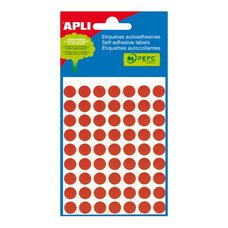 APLI samolepic etikety, O 10 mm, erven
