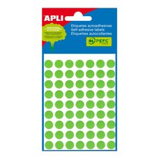 APLI samolepic etikety, O 10 mm, zelen