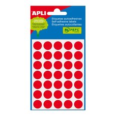 APLI samolepic etikety, O 13 mm, erven