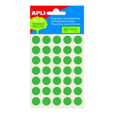 APLI samolepic etikety, O 13 mm, zelen