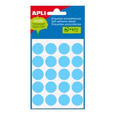 APLI samolepic etikety, O 19 mm, modr
