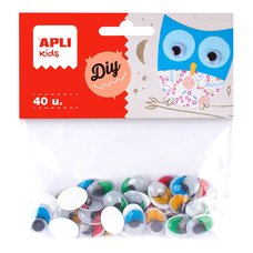 APLI MOVING EYES - oi ovln s asami, 40 ks, samolepic, mix barev