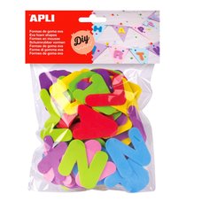 APLI pnovka tvary - psmena, 5 cm, mix barev