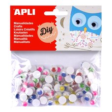 APLI MOVING EYES - oi kulat, O 10 mm, samolepic, mix barev