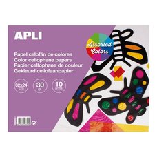 APLI flie celofnov, 32 x 24 cm, blok 10 list, mix barev