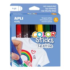 APLI barvy v tyince na textil, 6 x 6 g, mix barev
