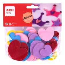 APLI filcov srdka, 40 ks, samolepic, mix barev