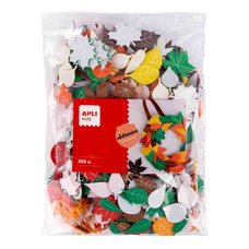 APLI pnovka tvarov - listy, Jumbo pack, 500 ks, samolepc, mix tvar a barev