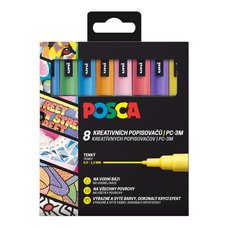 Posca sada popisova PC-3M, 0,9 - 1,3 mm, tpytiv barvy (8 ks)