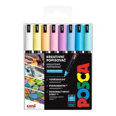 Posca sada popisova PC-1MR, 0,7 mm, pastelov barvy (8 ks)