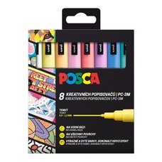 Posca sada popisova PC-3M, 0,9 - 1,3 mm, pastelov barvy (8 ks)