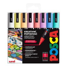 Posca sada popisova PC-5M, 1,8 - 2,5 mm, pastelov barvy (8 ks)