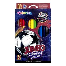 Colorino pastelky trojhrann JUMBO - Football, 12 barev
