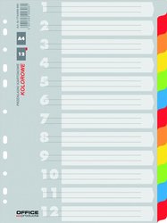 Office Products rozliova seln 1-12, A4, karton, 12 list, mix barev
