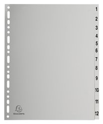 Exacompta rozliova seln 1-12, A4 maxi, PP, ed