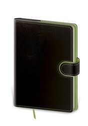 Zápisník BFL434-3  Flip B6 linkovaný - černo/zelená